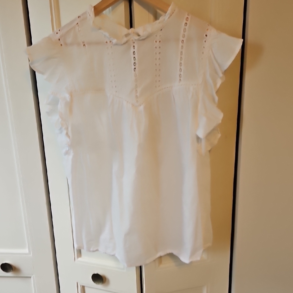 Express Ivory Eyelet Blouse